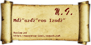Mészáros Izsó névjegykártya